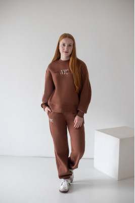 Жіночий теплий костюм oversize із триниткового футера з начосом